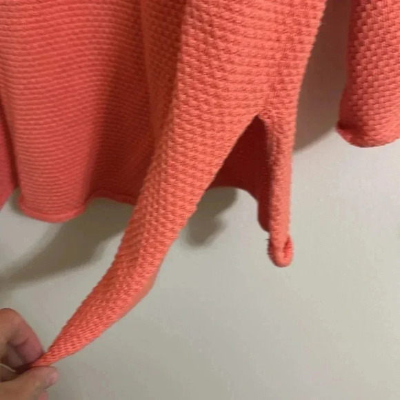 EUC Free People Beach Hailee Sweater women's orange cotton button drop shoulder - Picture 5 of 5